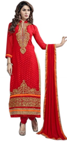 Karštas raudonas ilgas Salwar kostiumo dizainas
