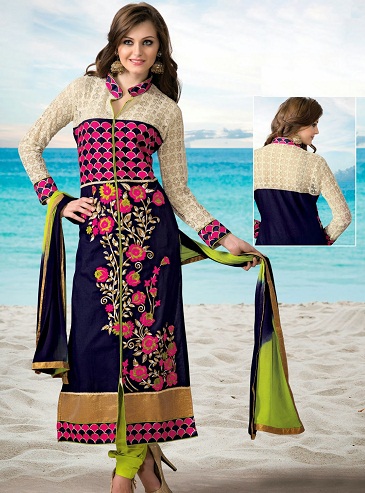 Medvilninis ilgas Salwar Kameez dizainas