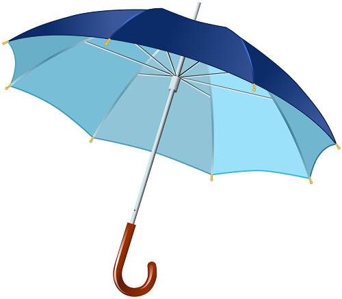 Metal Şaftlı Mavi Şemsiye