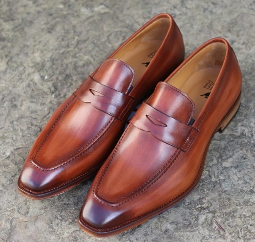 Tan Gölgeli Tasarımcı Penny Loafer'lar