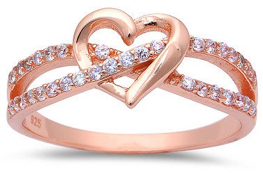 Rožinio aukso poros pažadų žiedai