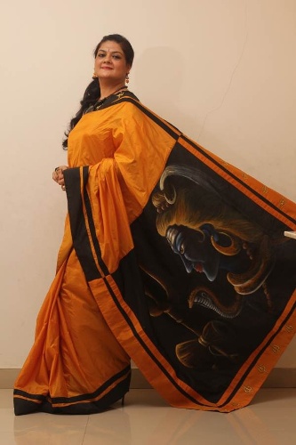Saree boyama tasarımları Lord Shiva baskısı