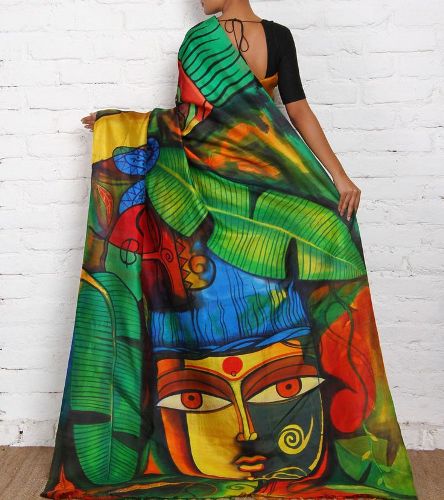 Saree boyama karmaşık kabile tasarımları
