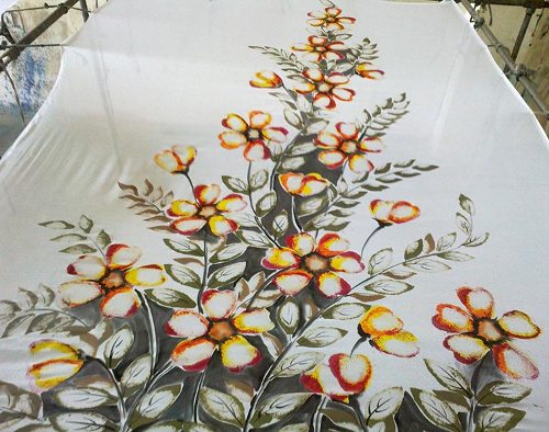 Saree boyama tasarımları çiçek saldırısı