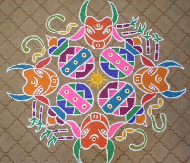 sankranti için rangoli tasarımları