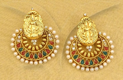 šventyklos papuošalai-auskarai-manekratna-paanshape-guinea-coin-earrings