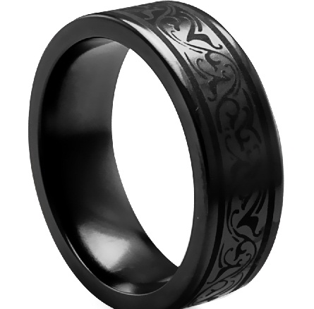 Juodas titano žiedas vyrams