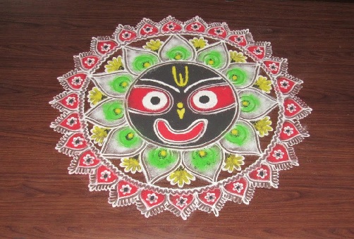 Gražus „Jagannath Rangoli“ dizainas