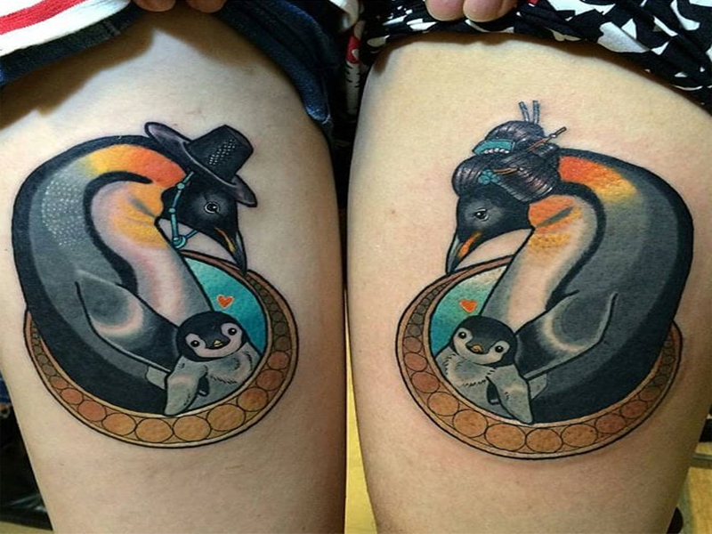 Pingvinų tatuiruotės moterims ir vyrams
