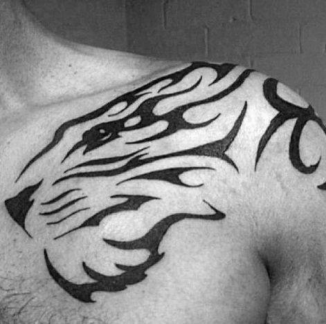 Genties tigro stiprumo tatuiruotė