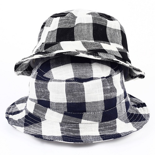Klasikinės „Lattice Navy Bucket“ skrybėlės