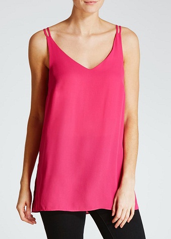 Ilga linija „Cami Pink Top“