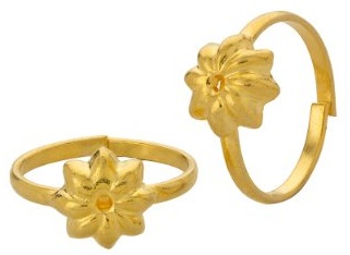 Gėlių dizaino auksiniai pirštų žiedai