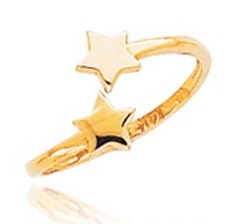 Auksinis piršto žiedas su žvaigždėmis