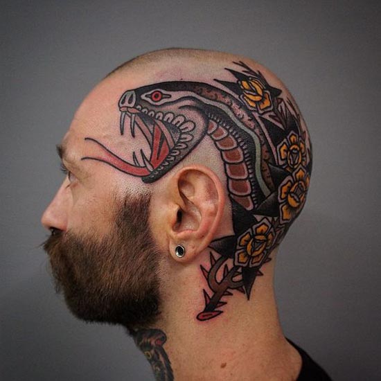 Galvos tatuiruotės moterims ir vyrams 9