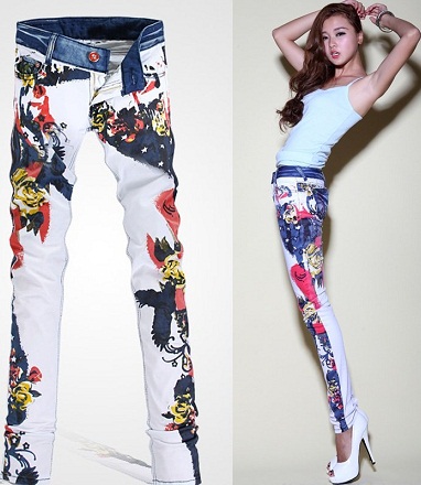 Dizainerių dažytos džinsų merginos