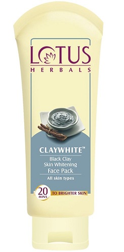 „Lotus Herbals Clay White Black Clay“ odos balinimo veido paketas