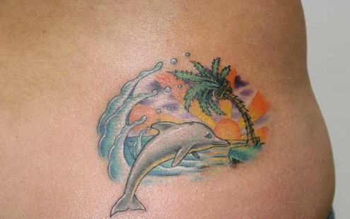 Fantastiškas vandenyno tatuiruotės dizainas