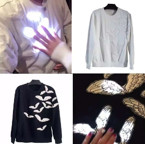 Fluorescenciniai LED marškinėliai
