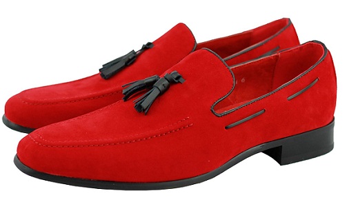 Suede Red Loafer vyrai
