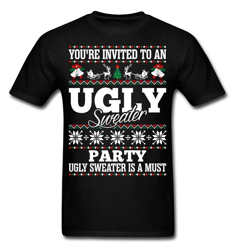 Kalėdinių vakarėlių kvietimų marškinėliai