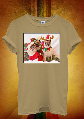 Kalėdiniai marškinėliai „Pug Elf“ vyrams