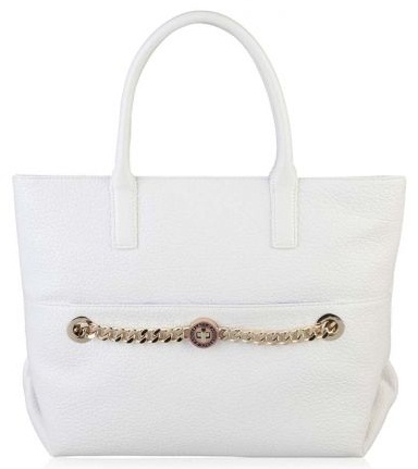 Baltas „Versace“ džinsų krepšys su grandine