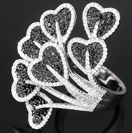 Naujausio dizainerio širdies uždangos deimantinis žiedas