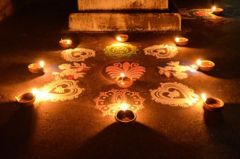 Gece için Rangoli Tasarımı