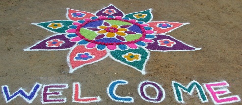 Paprastas gėlių Rangoli dizainas