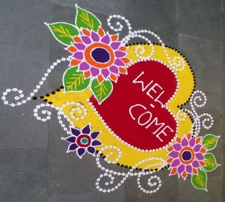 Laisvų rankų Rangoli dizainas