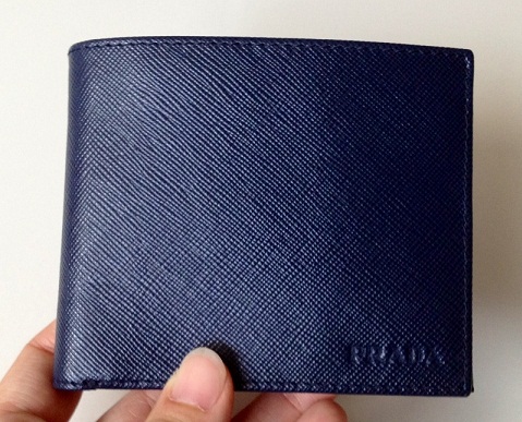 Lacivert Erkek Bifold Prada Cüzdan
