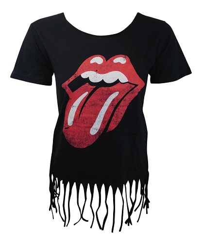 Kadınlar için Fringe Rolling Stone T Shirt