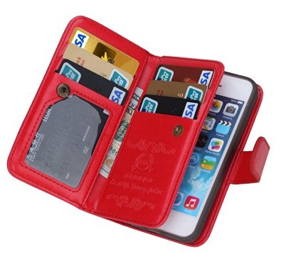Mobiliojo telefono dėklas Raudona piniginė