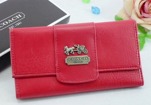 Gold Coach Marka Cüzdanlı Kırmızı Deri