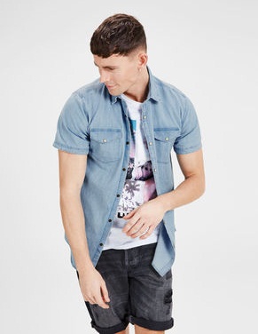 Açık Mavi Casual Denim Tunik