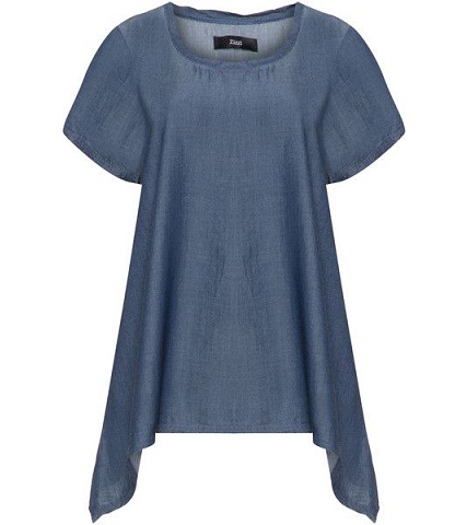 A Line Denim Bayan Tunik