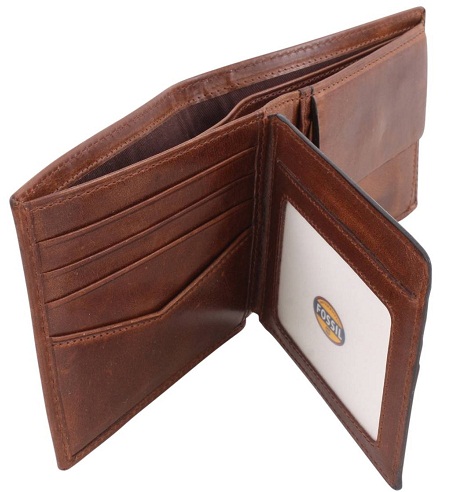 „Bifold Coin Pocket“ vyriška iškastinė piniginė