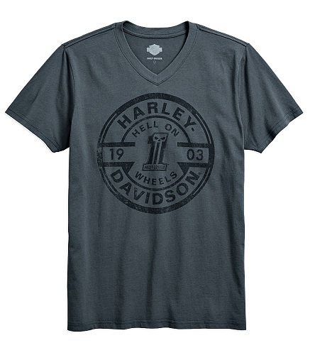 Logo Üst Baskı Dar Kesim Harley Davidson Tişört