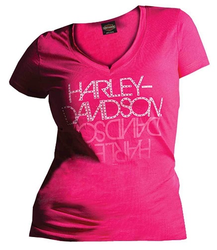 „Harley Davidson“ moteriški marškinėliai trumpomis rankovėmis