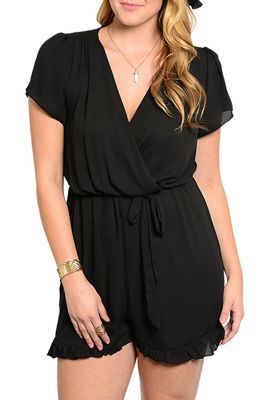 Wrap Kısa Romper Tulum