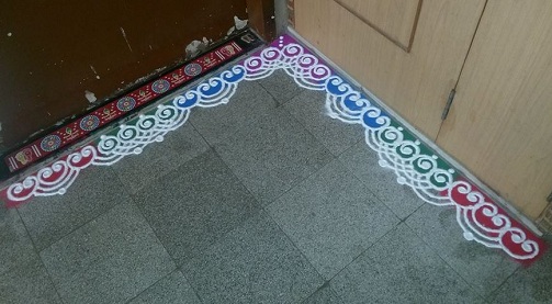 Gražių sienų „Rangoli“ dizainas