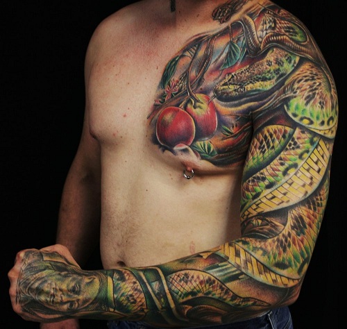Neįtikėtinas roplių tatuiruotės dizainas