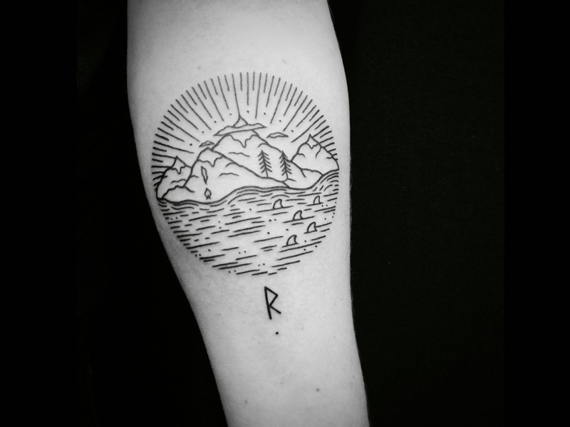 Apvalių tatuiruočių dizainas, idėjos ir vaizdai vyrams
