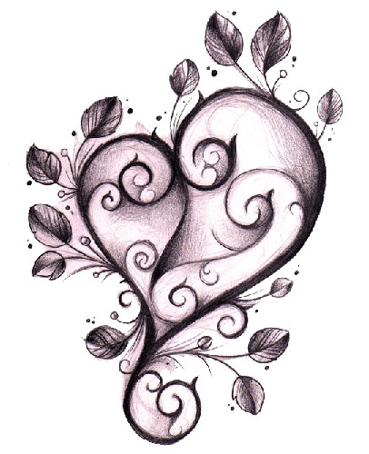 Įspūdingas gotikinės širdies tatuiruotės dizainas