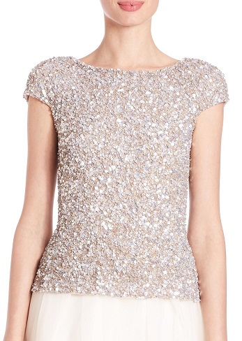 „Cap Sleeve Crunchy Sequin Top“