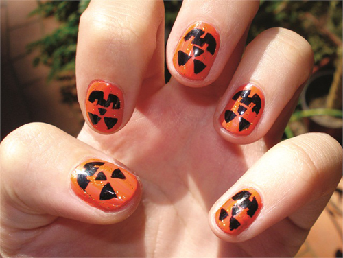 Balkabağı Halloween Nail Art Tasarım