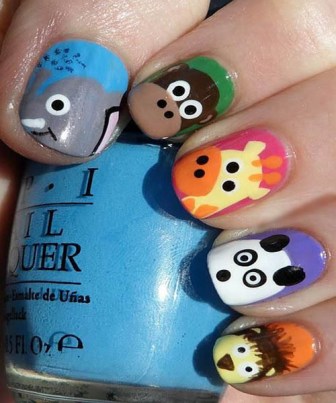 Eğlenceli Hayvan Yüzleri Nail Art Tasarım