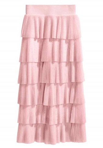 Šviesiai rožinis daugiapakopis sijonas