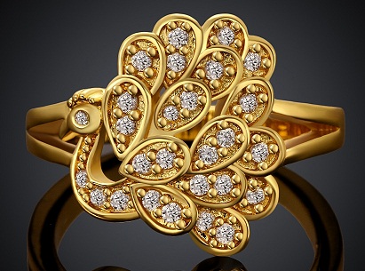 „Peacock Design“ deimantinis vestuvinis žiedas